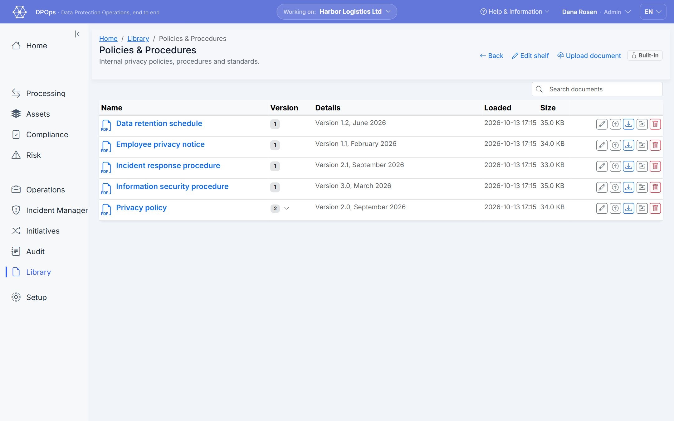 DPOps platform: Documents